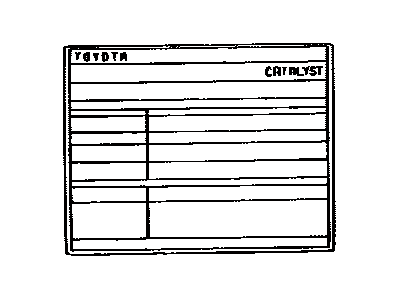 Toyota 11298-3D520 Plate, Emission Control Information