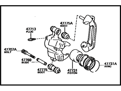 1985 Toyota Corolla Brake Caliper - 47730-12180