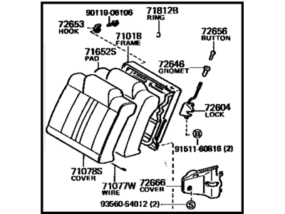 Toyota 71490-1A351-01 Back Assembly, Rear Seat, LH