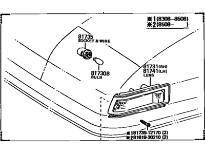 Toyota 81740-19346 Lamp Assy, Side Turn Signal, LH