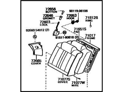 Toyota 71480-1H390-03 Back Assembly, Rear Seat, RH