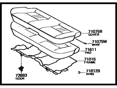 Toyota 71560-1A721-01 Cushion Assembly, Rear Seat