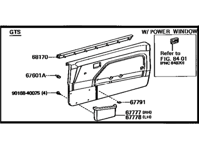 Toyota 67620-1E070-01 Board Sub-Assembly, Front Door Trim, LH