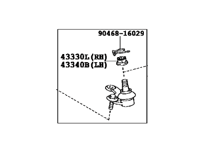 Toyota 43330-49165 Front Upper Right Suspension Ball Joint Assembly