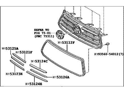 Toyota 53101-48370 Radiator Grille Sub-Assembly