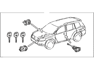 Toyota 69005-48320 Cylinder Set, Lock