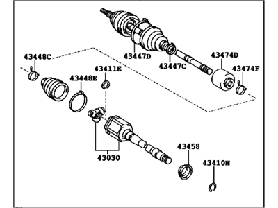 2009 Toyota Highlander Axle Shaft - 43410-0W210