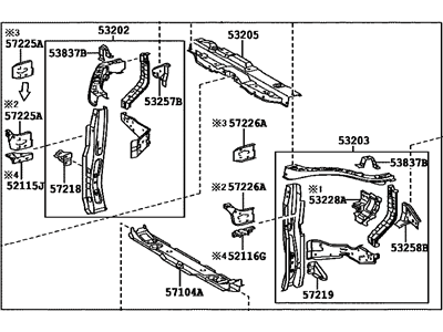 Toyota 53201-48919 Support Sub-Assembly, RADIATO