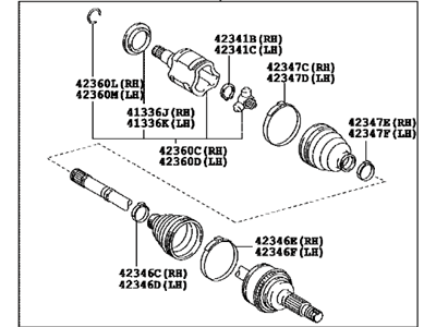 2011 Toyota Highlander Axle Shaft - 42340-48080