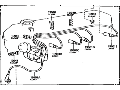 Toyota 90919-21579 Cord Set, Coil & Spark, W/Resistive