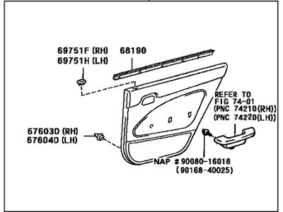 Toyota 67630-02180-E0 Board Sub-Assy, Rear Door Trim, RH