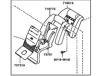 Toyota 71480-02122-B2 Back Assembly, Rear Seat, RH