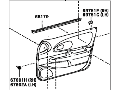 Toyota 67620-02240-B0 Board Sub-Assy, Front Door Trim, LH