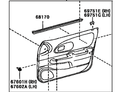 Toyota 67620-02330-K0 Board Sub-Assy, Front Door Trim, LH