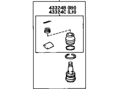 Toyota 43360-39095 Front Upper Left Suspension Ball Joint Assembly