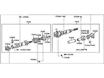 Toyota 37100-35830 Propelle Shaft Assembly W/Center Bearing