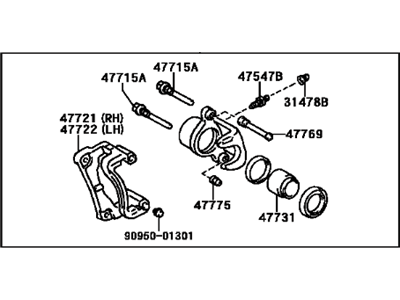 1999 Toyota Tacoma Brake Caliper - 47730-04030