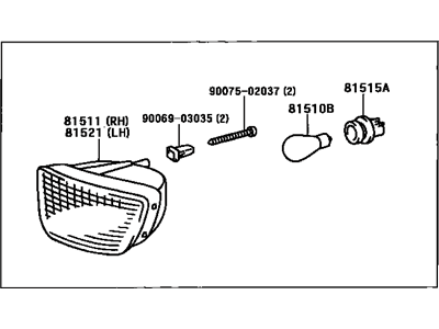 Toyota 81510-35100 Lamp Assy, Front Turn Signal, RH