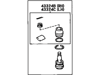 Toyota 43350-39105 Front Upper Right Suspension Ball Joint Assembly