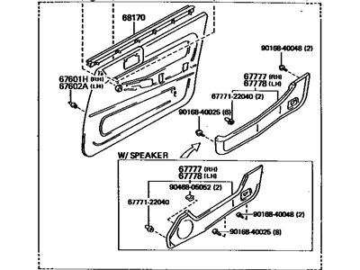 Toyota 67610-2A880-04 Board Sub-Assembly, Front Door Trim, RH