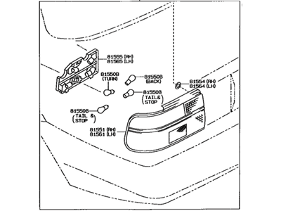 Toyota 81560-13311 Lamp Assy, Rear Combination, LH