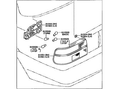 Toyota 81550-1A620 Lamp Assy, Rear Combination, RH