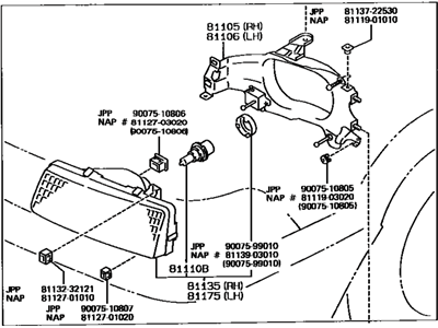 1989 Toyota Corolla Headlight - 81150-02020