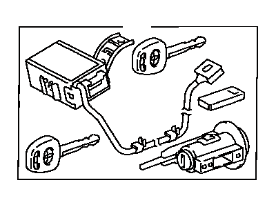 Toyota 89709-47030 Cylinder & Key Set, Ignition W/Transponder