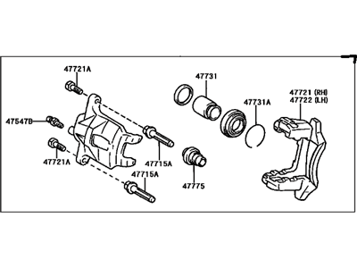 2001 Toyota Prius Brake Caliper - 47730-12490