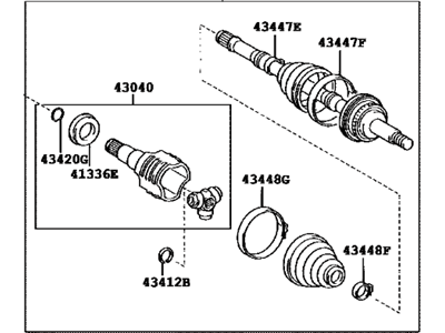 Toyota 43420-47012 Shaft Assembly, Front Cv Axle, Left