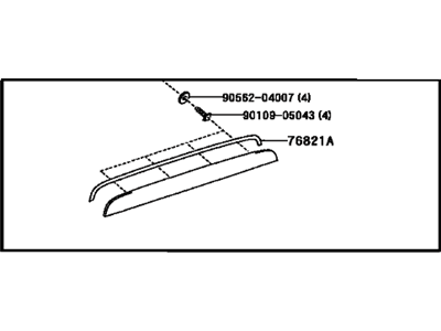 Toyota 76801-47010-A0 Garnish Sub-Assy, Luggage Compartment Door, Outside