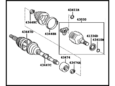 2003 Toyota Prius Axle Shaft - 43410-47012