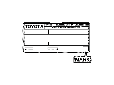 Toyota 11298-0V342 Label, Emission Control Information