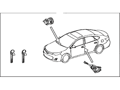 Toyota 69005-07040 Cylinder & Key Set