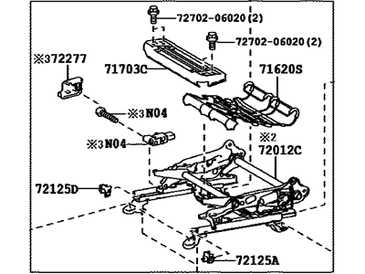 Toyota 71120-07060 Frame Assembly, Front Seat