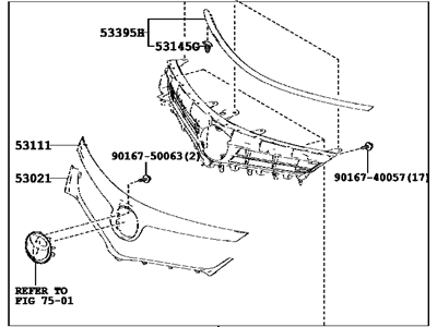 Toyota 53101-07110 Radiator Grille Sub-Assembly