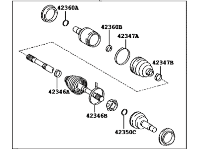 Toyota 42340-0E060 Shaft Assembly, Rear Drive, Left