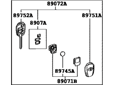 2017 Toyota Highlander Car Key - 89070-0E130