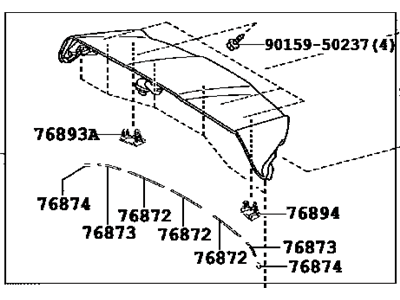 Toyota 76085-0E909 Spoiler Sub-Assembly, Rear