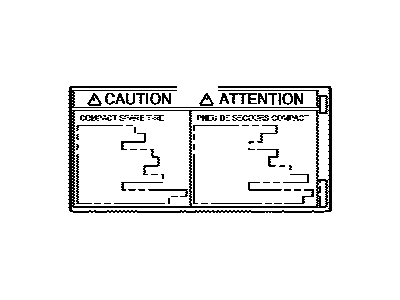Toyota 42668-0E010 Label, Compact Spare