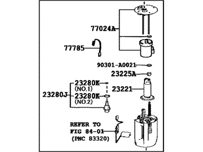 2016 Toyota Highlander Fuel Pump - 77020-48260