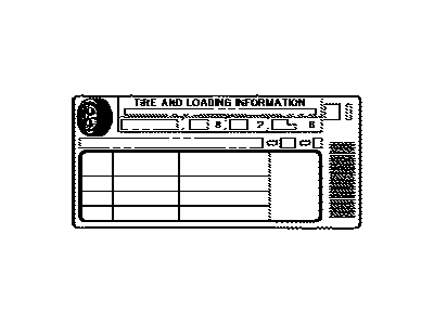 Toyota 42661-0E260 Label, Tire Pressure
