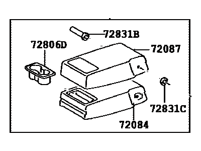 2017 Toyota Highlander Armrest - 72830-0E230-E1