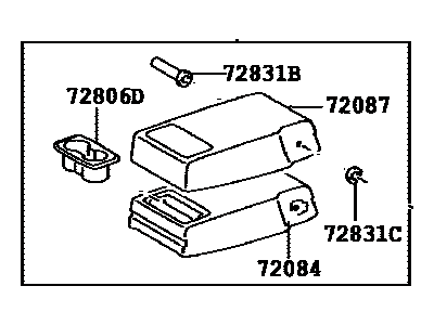 Toyota 72830-0E230-E1 ARMREST Assembly, Rear Seat