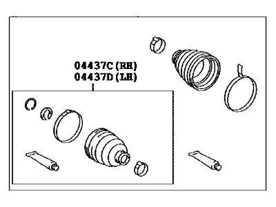 Toyota 04429-0E010 Rear Cv Joint Boot Kit, In Outboard Joint, Right