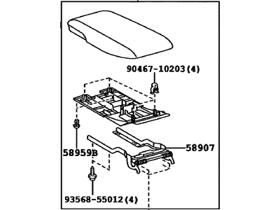 Toyota 58905-33330-B1 Door Sub-Assy, Console Compartment