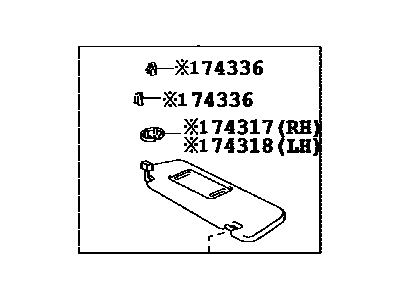 Toyota 74310-33C10-B0 Visor Assembly, Right