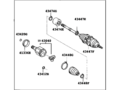 Toyota 43420-33280 Shaft Assembly, Front Drive, Left