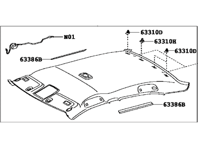 Toyota 63310-33570-E0 HEADLINING Assembly, Roof