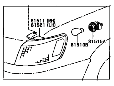 Toyota 81520-AA010 Lamp Assy, Front Turn Signal, LH